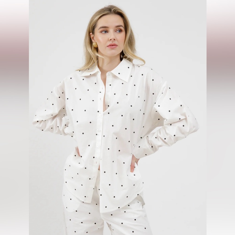 NWOT Brunette The Label Poplin Button Up